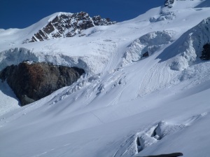 The location of the avalanche, and our escape gully.